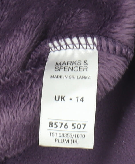 Marks and Spencer Women's Purple Fleece Jacket Size 14