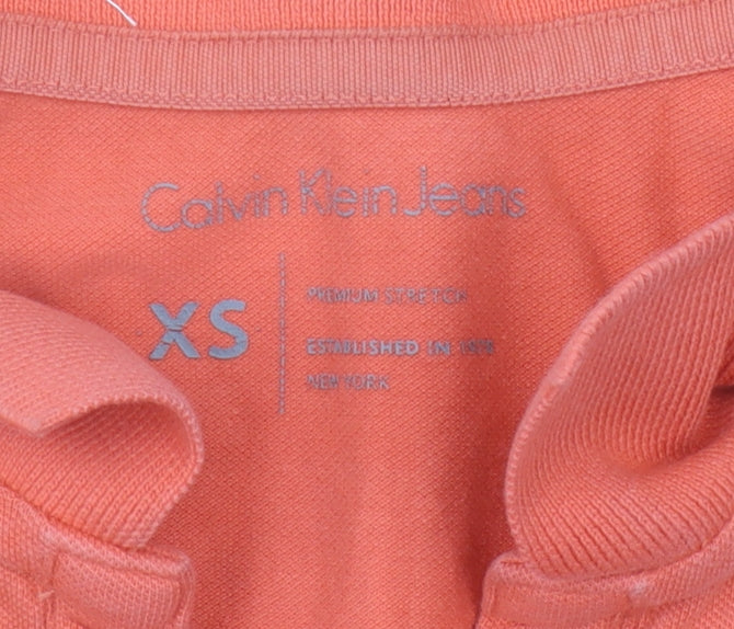 Calvin Klein Jeans Orange Polo Shirt XS Women's Casual