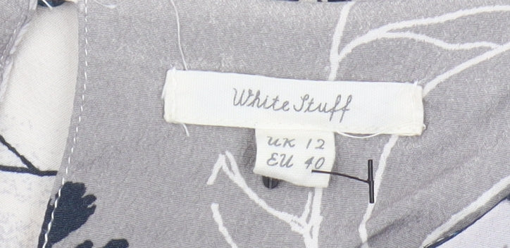 White Stuff Women's Floral Multicoloured Blouse Size 12