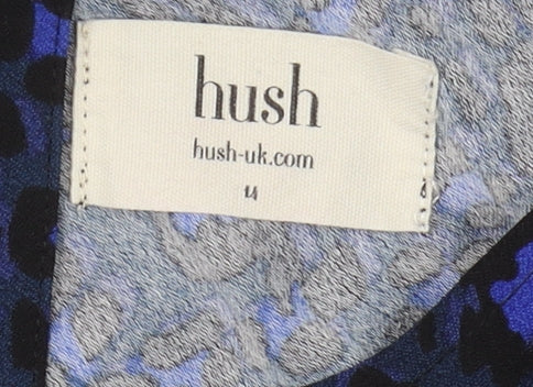 hush Women's Blue Animal Print Blouse Size 14