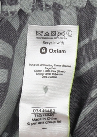 Marks and Spencer Grey A-Line Geometric Skirt, Size 16