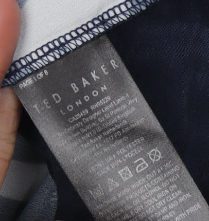 Ted Baker Women's Blue Geometric Blouse Size 12