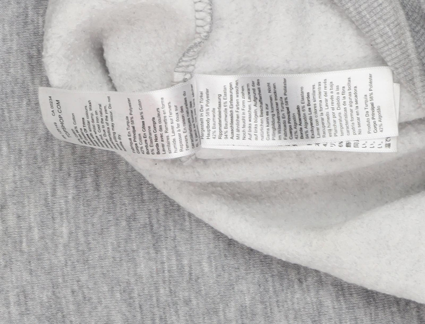 Topshop Women's Grey Pullover Sweatshirt Size 10