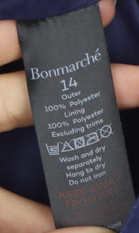 Bonmarché Women's Navy Geometric Jacket Size 14