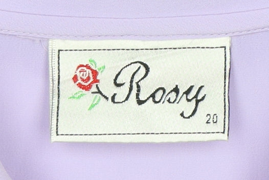 Rosy Women's Purple Embroidered Blouse Size 12