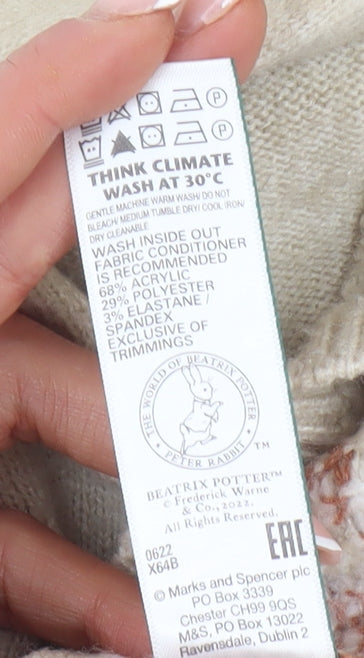 Marks & Spencer Baby Beige Peter Rabbit Henley Jumper, 9-12 Months