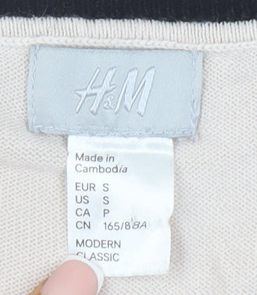 H&M Women's Beige Scoop Neck Basic Top Size 12