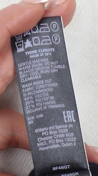 Marks and Spencer Women's Black Mock Neck Pullover Jumper Size 10