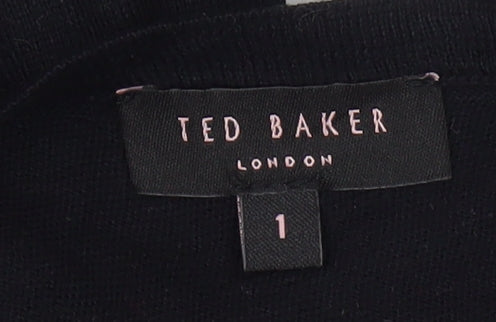 Ted Baker Women's Black Cardigan XS Beaded Slim Fit