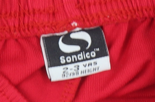 Sondico Boys Red Football Athletic Shorts 2-3 Years