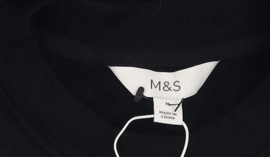 Marks and Spencer Women's Black M Embroidered Jumper