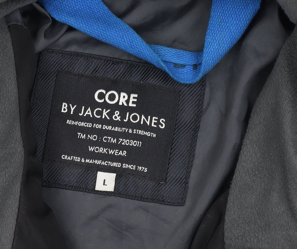 Jack & Jones Men's Black Puffer Jacket L