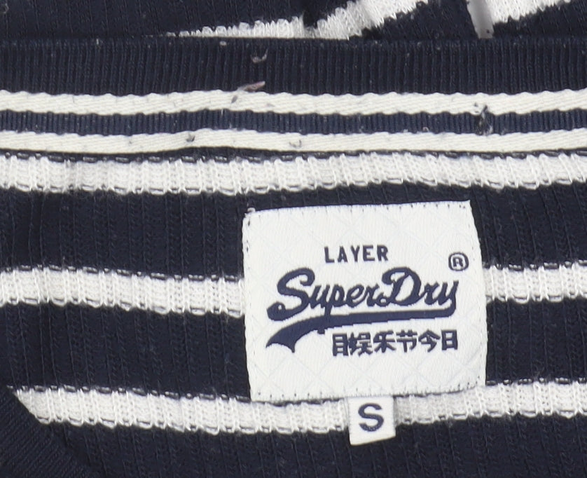 SuperDry Women's Black Striped Long Sleeve Shirt Size S