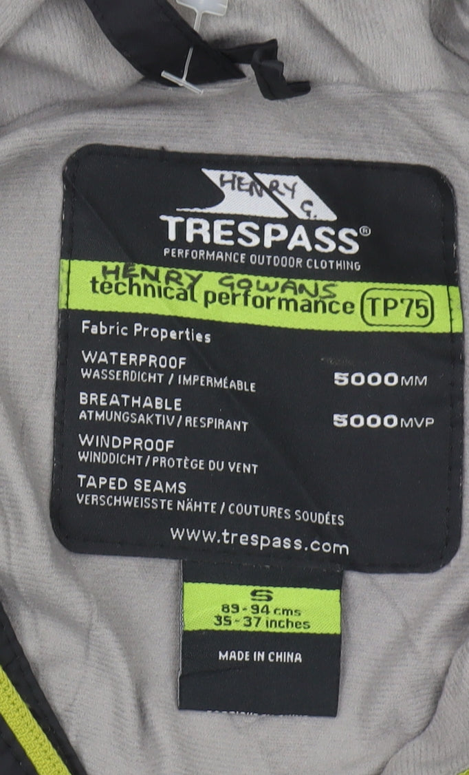 Trespass Men's Black Parka Jacket S Waterproof Breathable