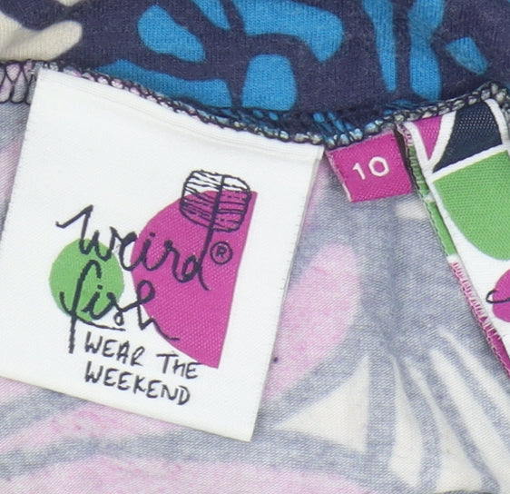 Weird Fish Women's Multicoloured Floral A-Line Skirt Size 10