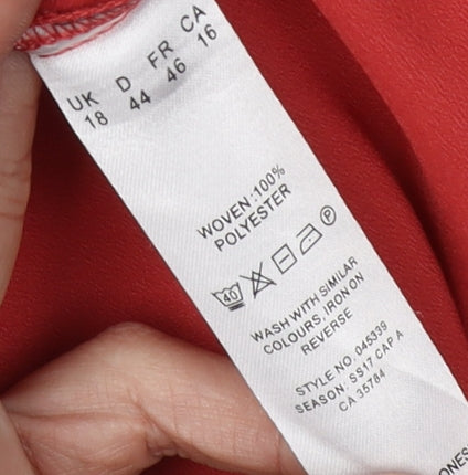 Eastex Women's Red Blouse, Size 18, V-Neck, Casual