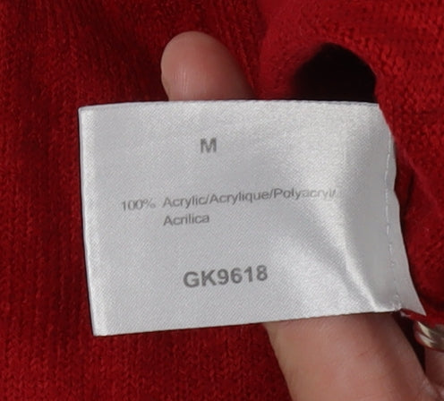 Alexara Women's Red Short Sleeve Mock Neck Jumper M