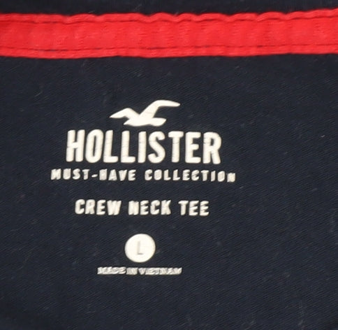 Hollister Men’s Blue Crew Neck T-Shirt Size L