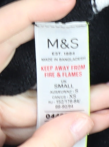 Marks and Spencer Women's Black Striped Pullover S