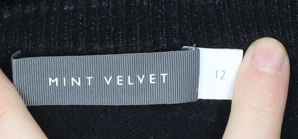 Mint Velvet Women's Animal Print Black Pullover Jumper Size 12