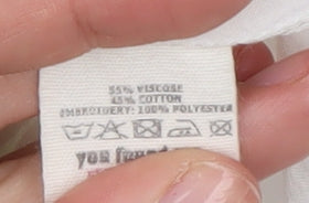 White Stuff Women's White Size 12 Cap Sleeve Blouse