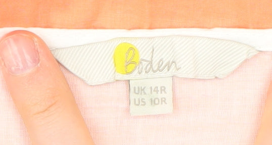 Boden Women's Orange 3/4 Sleeve Dress Size 14