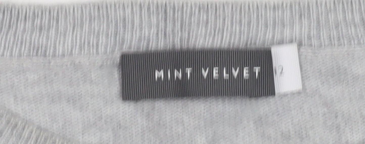 Mint Velvet Women's Grey Striped Cashmere Pullover Size 12