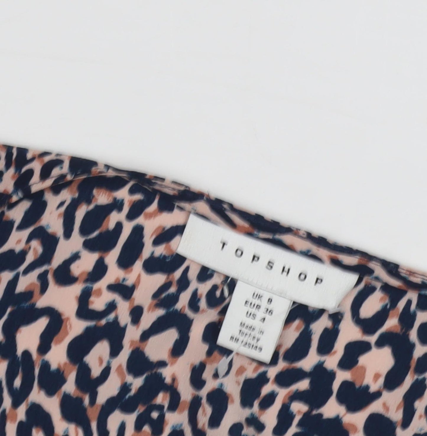 Topshop Women's Multicoloured Leopard Print Tunic Blouse