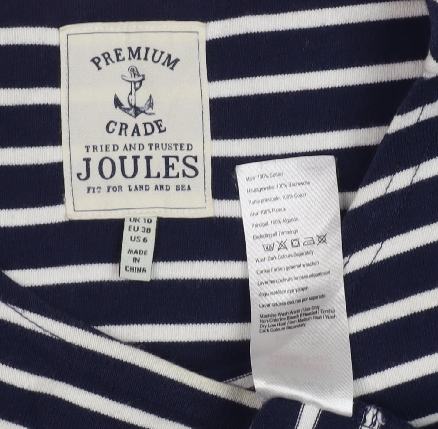 Joules Women's Blue Striped T-Shirt Dress Size 10