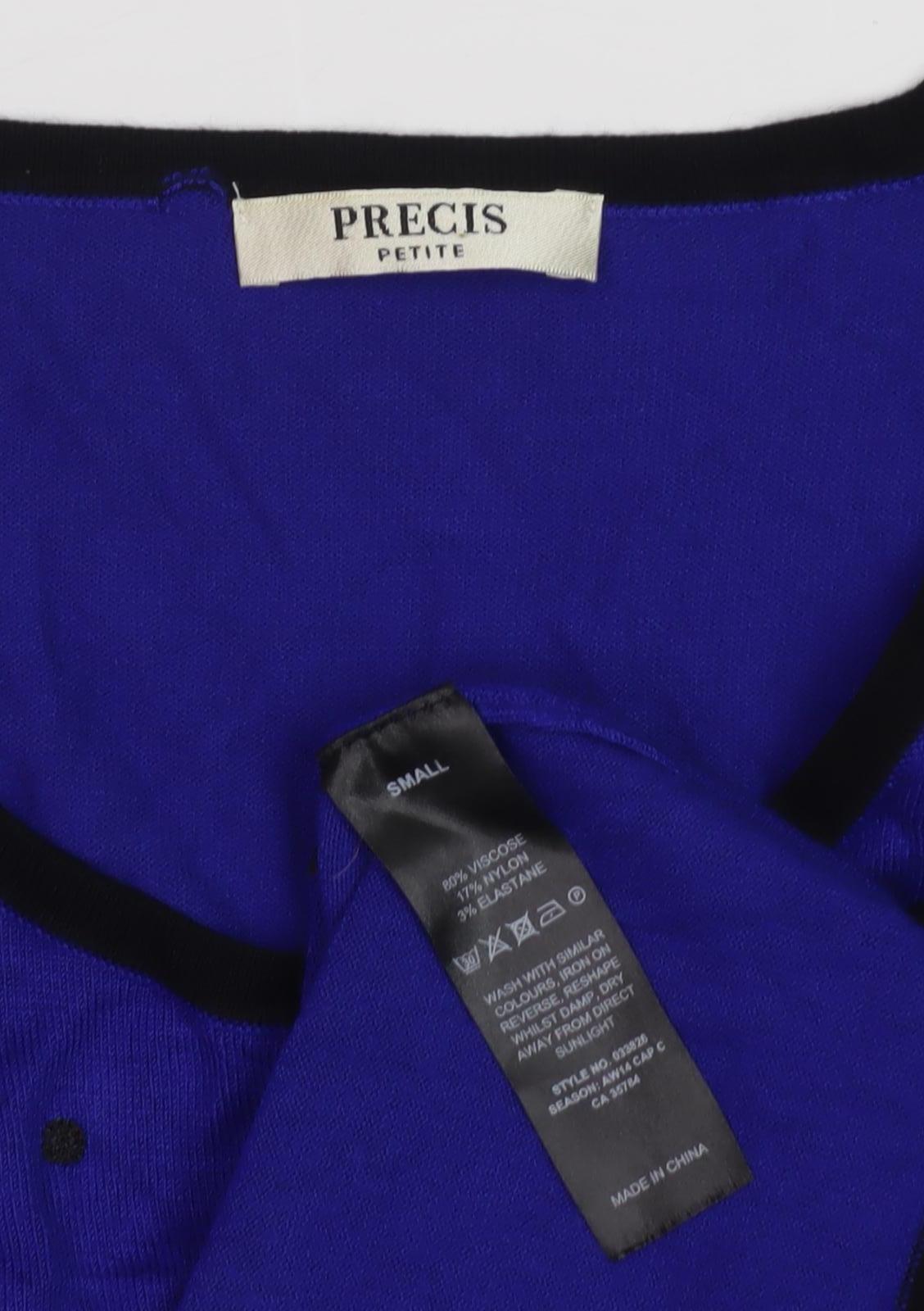 Precis Women's Blue Polka Dot Scoop Neck Pullover S