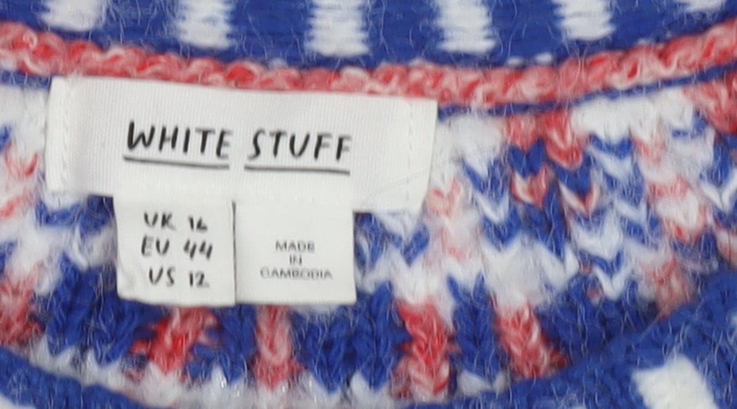 White Stuff Women's Blue Fair Isle Pullover Jumper