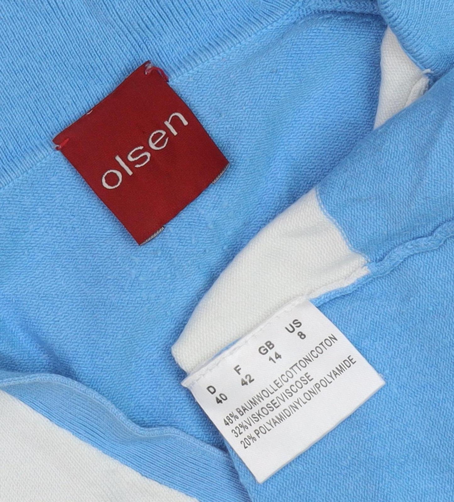 Olsen Women's Blue Striped Jumper, Size 12