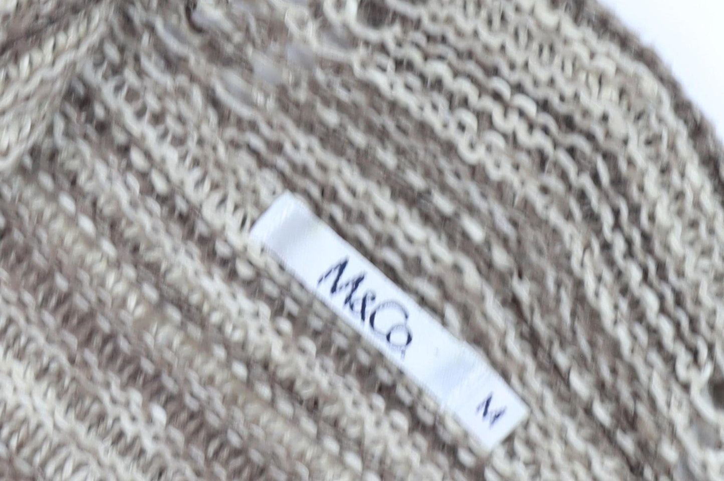 M&Co Women's Brown Striped Cardigan - Size M