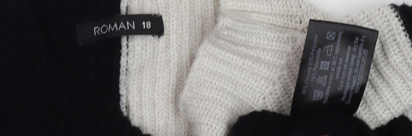 Roman Womens Black & White Pullover Jumper Size 18
