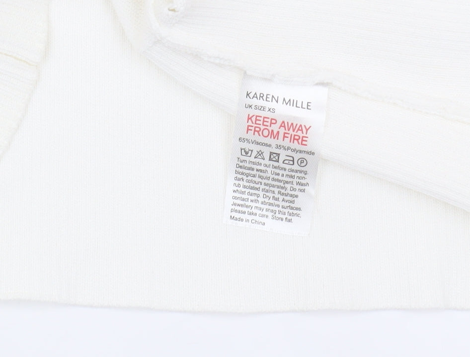 Karen Millen Women's Ivory Beaded Pullover Jumper XS