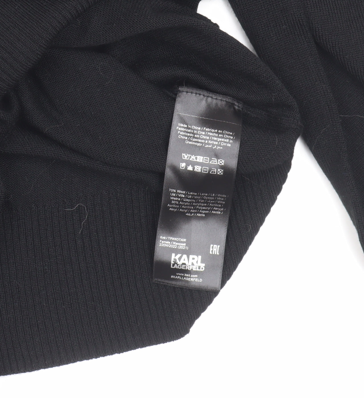 Karl Lagerfeld Women's Black Animal Print Pullover Jumper M