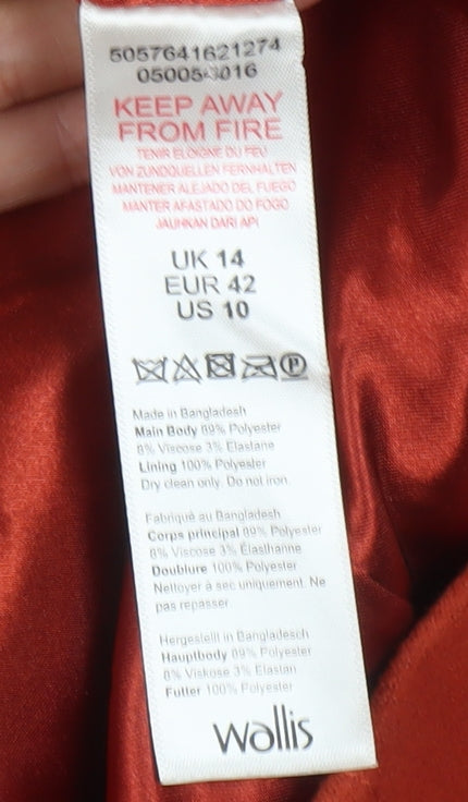 Wallis Women Red Overcoat Size 14 Classic Style