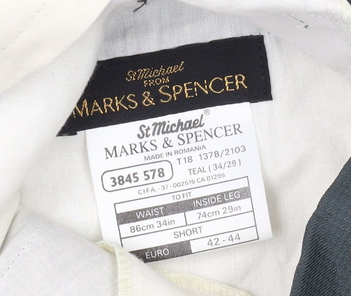 Marks and Spencer Blue Trousers, Size 34, Unisex, Formal