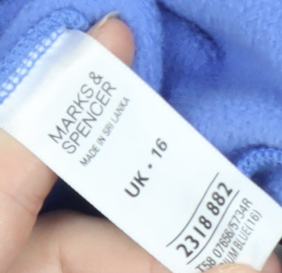 Marks and Spencer Women's Blue Fleece Zip Jacket Size 16