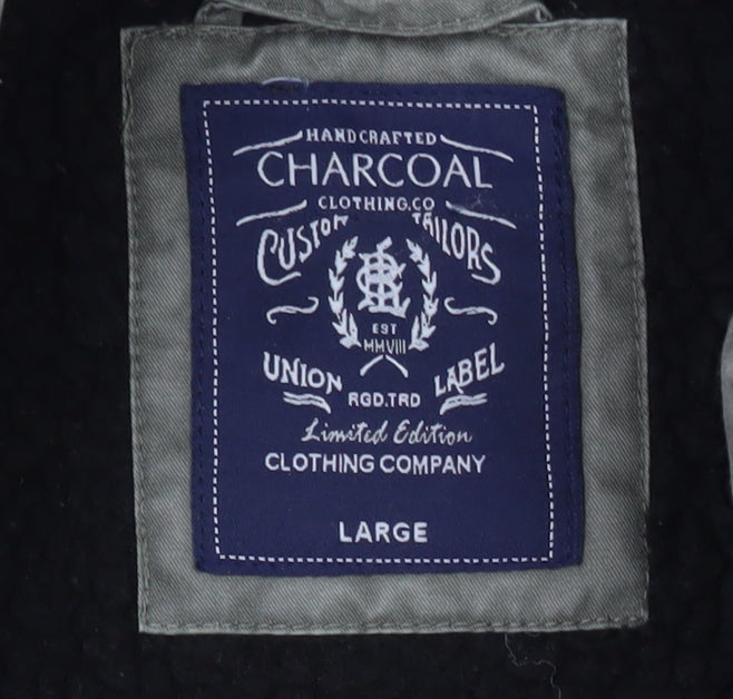 Charcoal Men's Green Military Jacket L Limited Edition