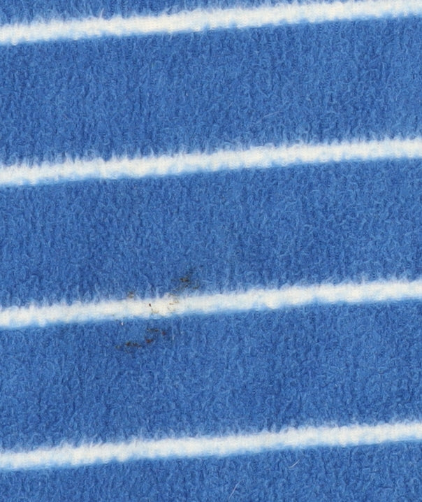 Cotton Traders Blue Mock Neck Women's Striped Sweatshirt 10