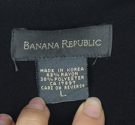 Banana Republic Women's Black Midi Sheath Dress L