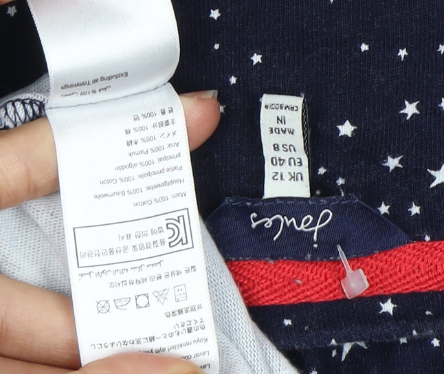 Joules Women's Blue Star Dress Size 12 Boat Neck Jersey