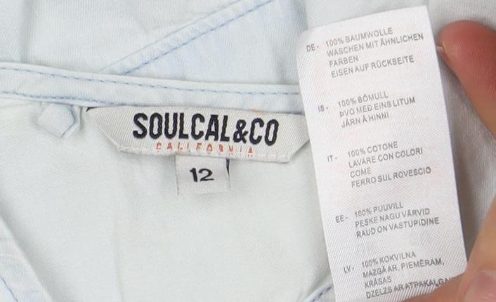 SoulCalCo Women's Blue Fit & Flare Dress Size 12