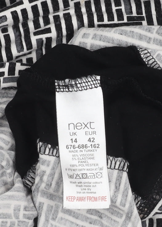 Next Women's Black Geometric Blouse, Size 14