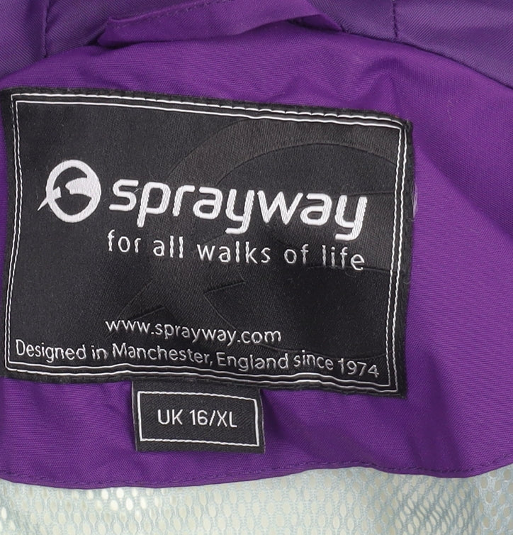 Sprayway Women's Purple Waterproof Rain Jacket, Size 16