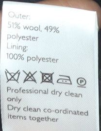 Kin by John Lewis Men's Black Wool Trousers Size 32