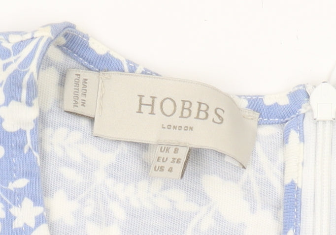 Hobbs Women's Blue Floral A-Line Dress, Size 8