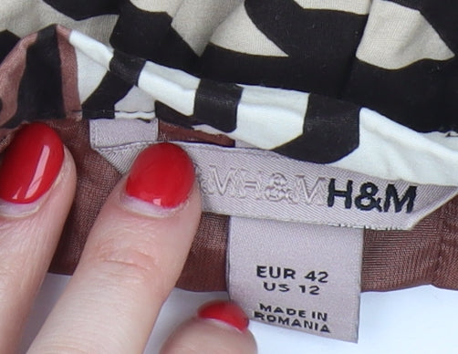 H&M Women's Multicoloured Midi Pleated Skirt, Size 14