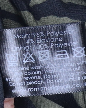 Roman Women's Green Animal Print Pencil Dress 14